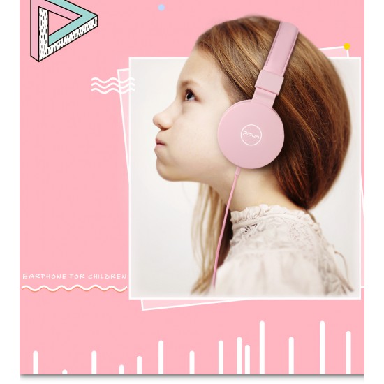 Kids Headphones 85 dB Volume Limited Stereo Foldable Lightweight Headset Pink