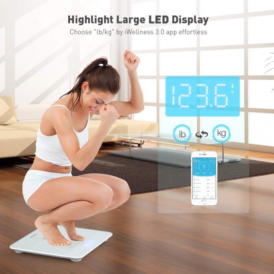 Bluetooth Smart BMI Scale Digital Wireless Body Fat Weight 180kg FDA Approved