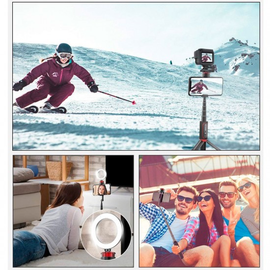 Aluminum Wireless Bluetooth Selfie Stick Tripod with Remote for iPhone Android