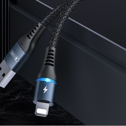 iPhone Lightning Colorful light 2.4A Charging Data Cable 1m-Black