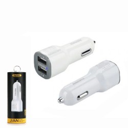 Universal Dual USB Intelligent 2.1A Mobile Phone Car Charger-White