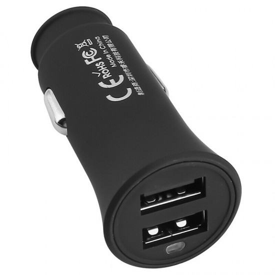 Remax Car Charger Adapter with 3 in 1 USB Charging Cable Fast Charge Dual Port-Black