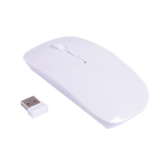 Ultra-Thin 2.4g Wireless mouse for Laptop Mac Desktop White