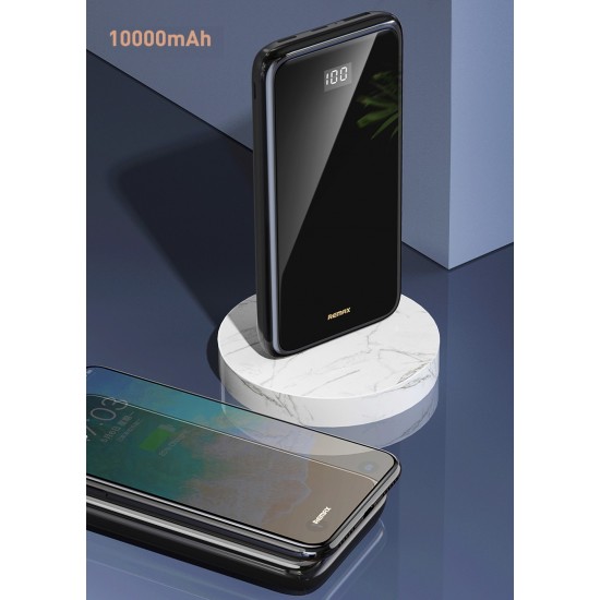 REMAX 10000Mah Portable Mobile Power Bank Supply Qi Wireless Charger Black