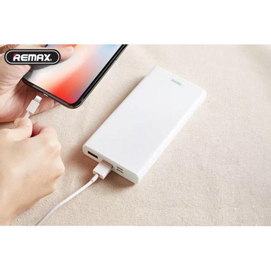 Remax High Capacity Power Bank Fast Charger 20000mAh Portable 2 USB Port White