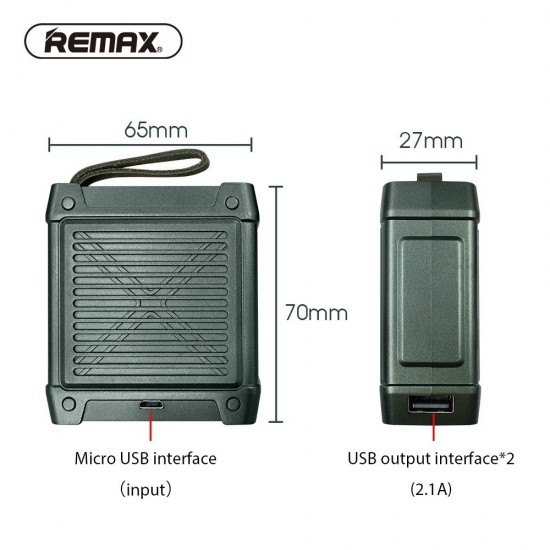 Remax Armory Double USB Portable Power Bank Mobile Charger 10000mAh-Green