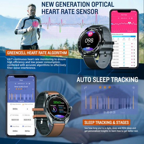 Color Touch Display Smartwatch Heart Rate Blood Pressure Track for iOS/Android